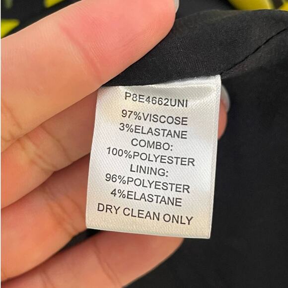 Parker Lemon Print Ruched Mini Dress Size 2 Yellow Summer Bright Preppy - Picture 9 of 9